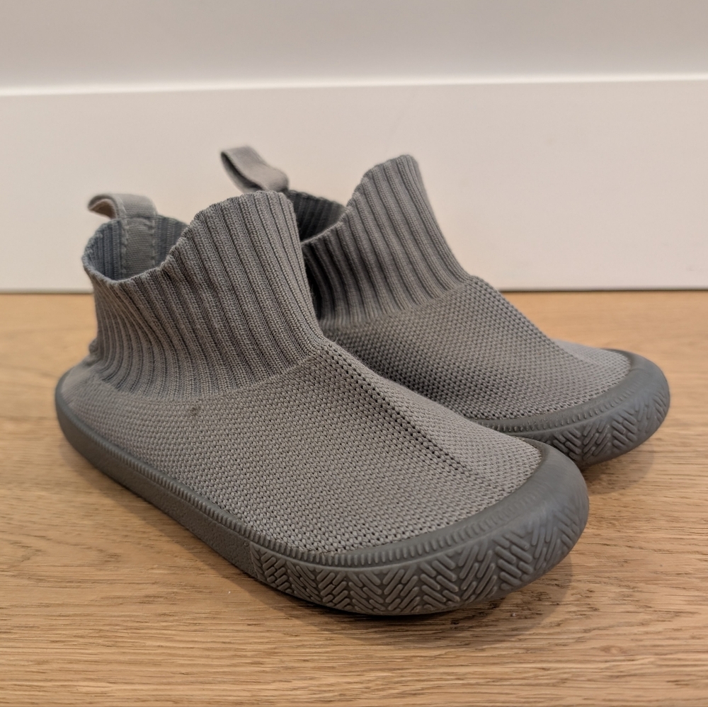 💜 2 for 30 💜 Jan & Jul Kids High Top Knit Shoes | Grey